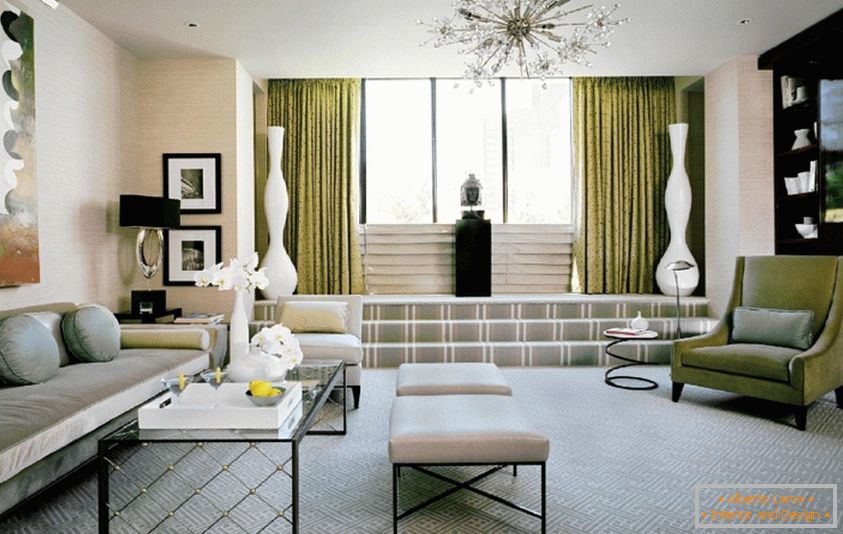 Art Deco styl v obývacím pokoji