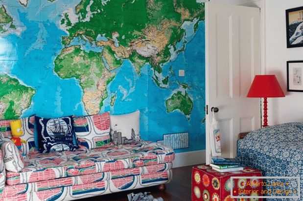 Velká mapa světa v mateřské škole