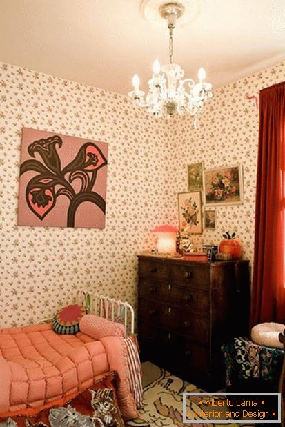 Vintage-růžová pokojová výzdoba