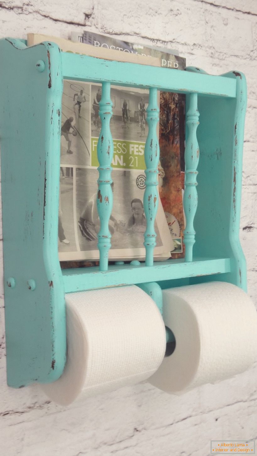 Tyrkysový držák toaletního papíru Vintage