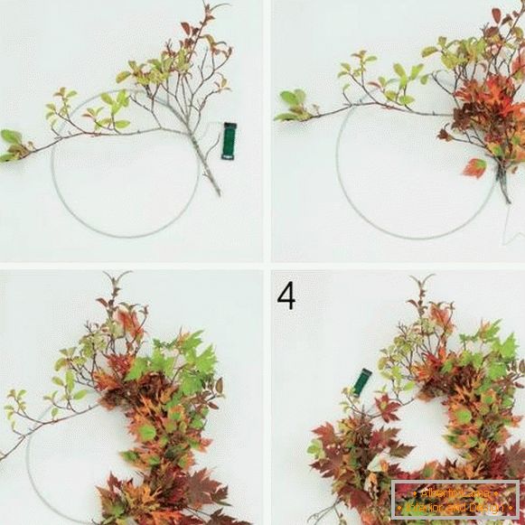 Podzimní věnec s vlastními rukama z přírodních materiálů - nejlepší nápady