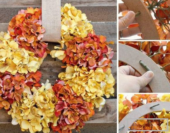 Jak vyrobit umělecké dílo podzimní věnec z improvizovaných materiálů