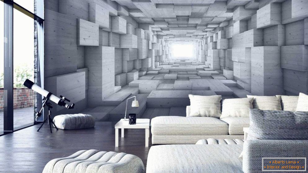 Obývací pokoj s 3D tapety