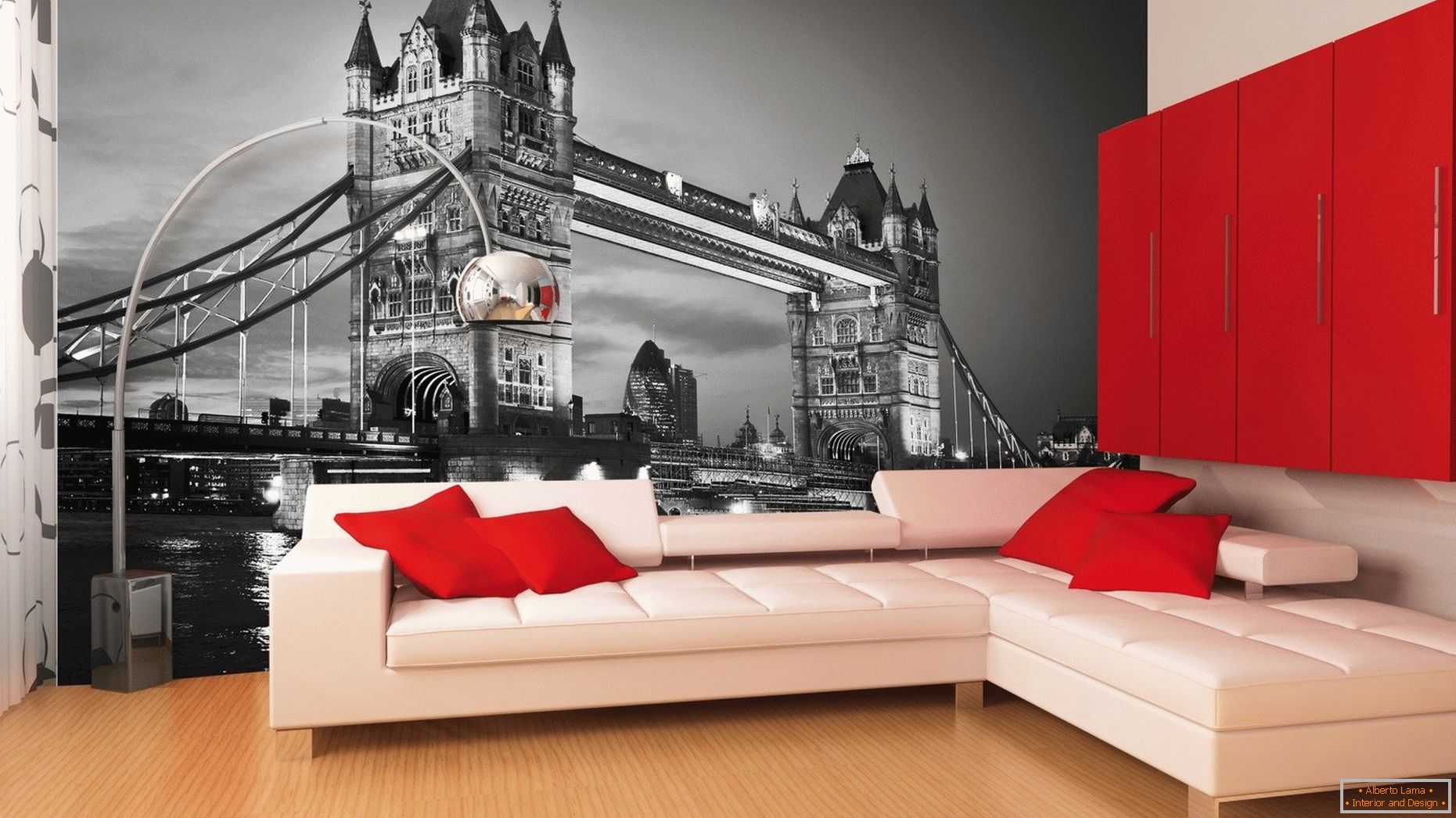 3d tapety s londýnskou krajinou v obývacím pokoji