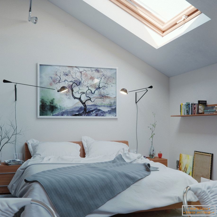 Příklad interiéru malé ložnice na fotografii