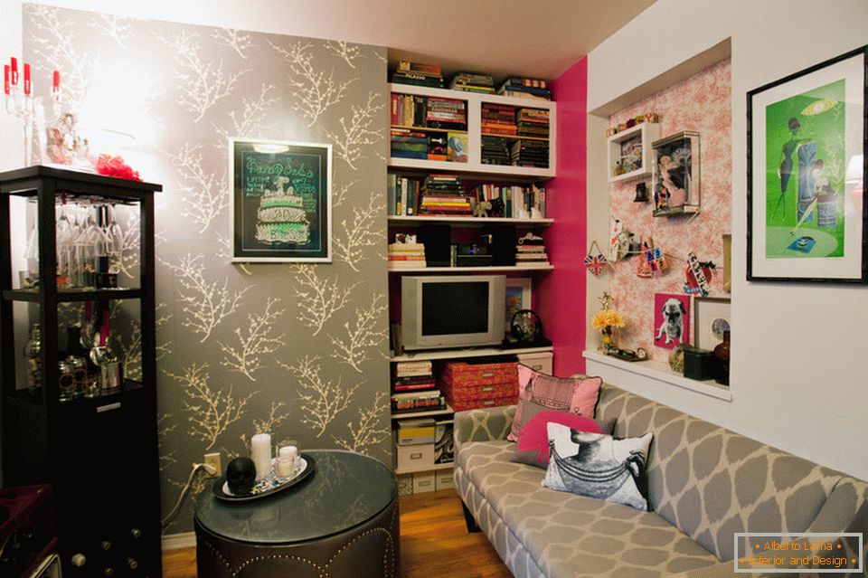 Interiér malého obývacího pokoje