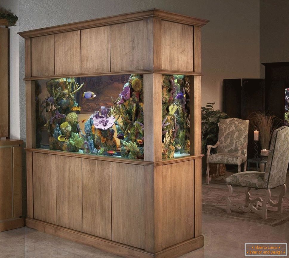 Akvárium s designem dřeva