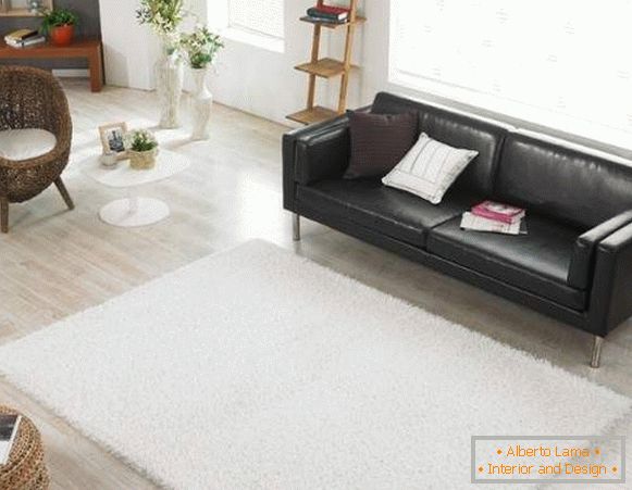 bílý načechraný koberec, foto 17