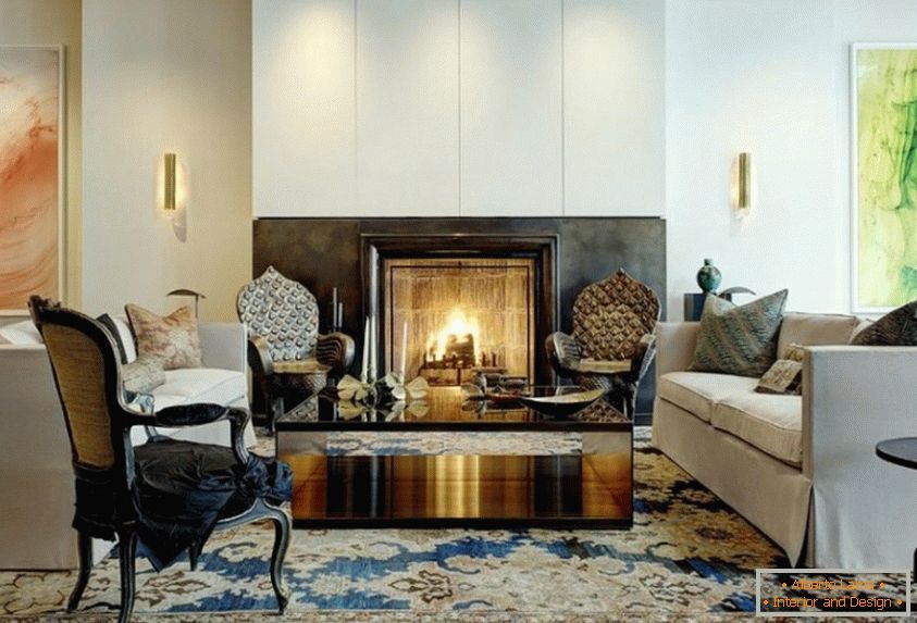 Použití vlastního nábytku v luxusním interiéru obývacího pokoje