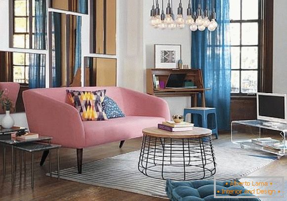 Moderní design obývacího pokoje v barvách roku 2016