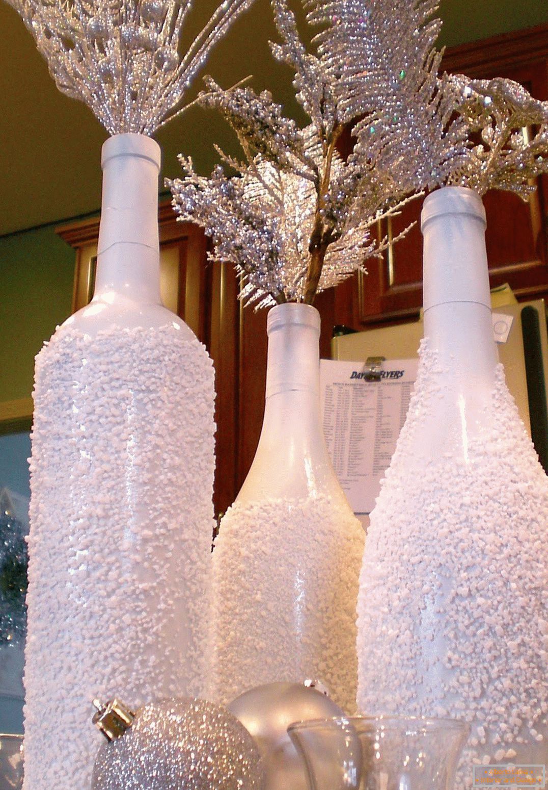Vánoční dekorace lahví