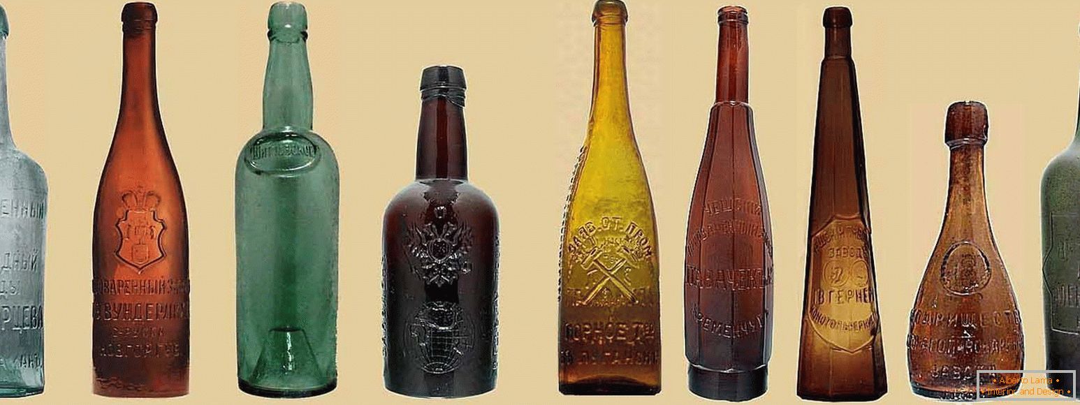 Dekorace skleněných lahví