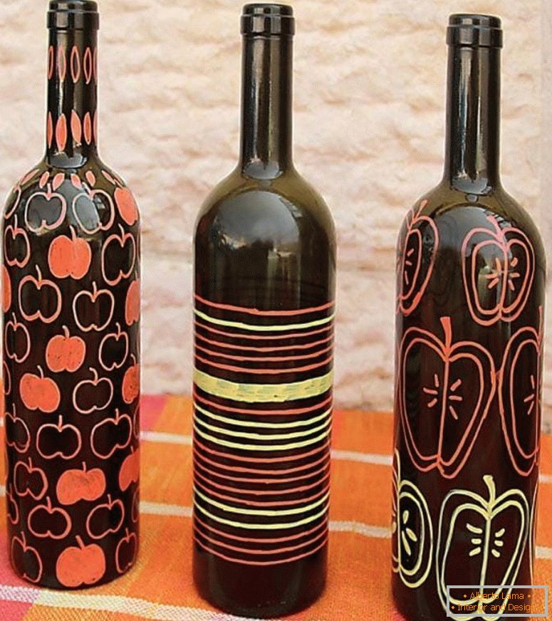 Nápady na malování lahví z vína