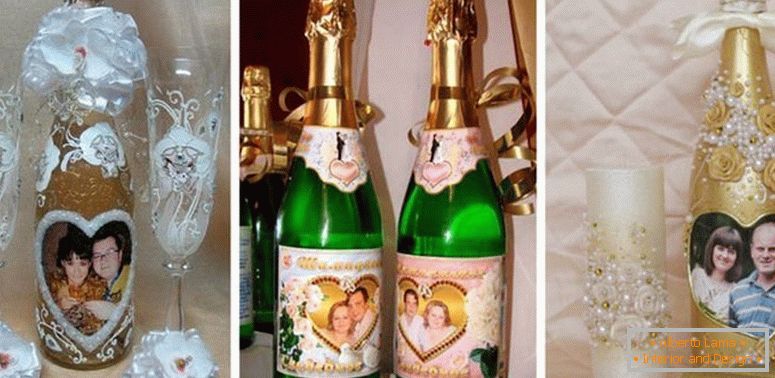 Zdobení svatebních lahví s fotografiemi