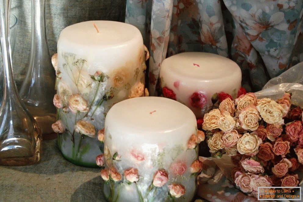 Dekorace pro svíčky сухоцветами
