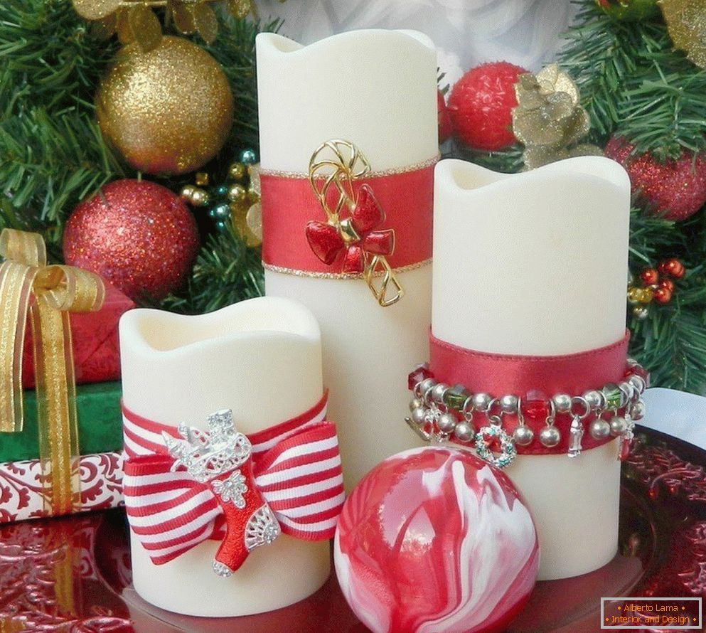 Dekorace novoročních svíček