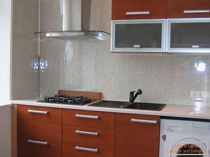 Návrh interiéru jednoho pokoje byt Chruščov - kuchyně ve stylu minimalismu