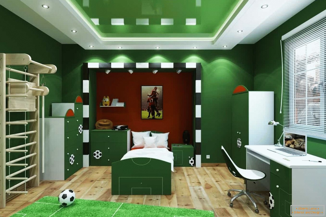 Zelená místnost - fotbalové hřiště