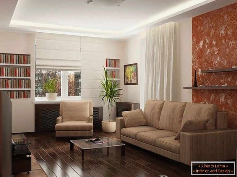 Moderní obývací pokoj v 2-pokojovém bytě
