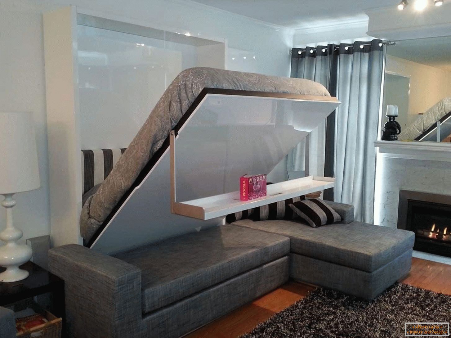 Rozkládací pohovka, pohodlný transformátor pro kombinovanou obývací pokoj a ložnici
