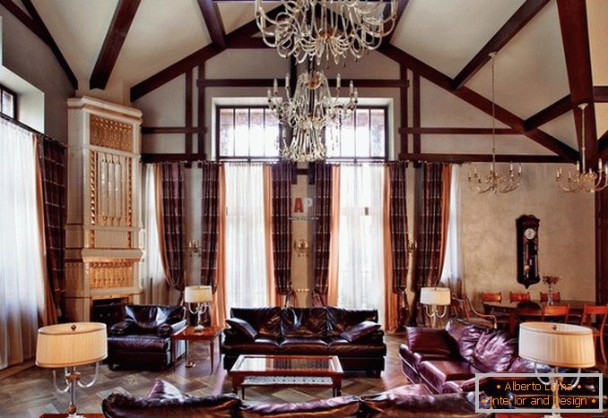 Klasický styl интерьера для гостиной дома