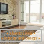 Dekorativní prvky v obývacím pokoji v minimalistickém stylu