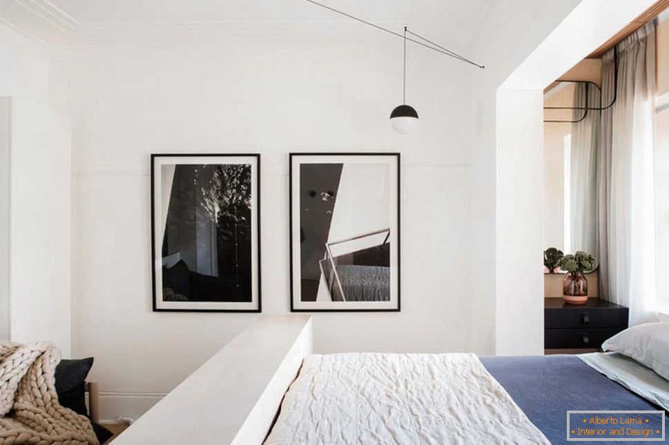Interiér malého bytu v Sydney - спинка-подставка