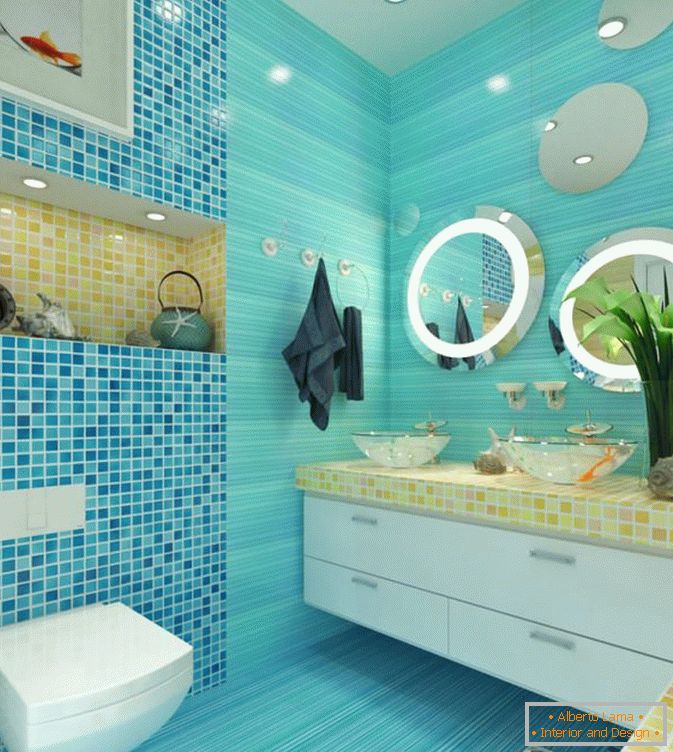 Vynikající design interiéru malé vany
