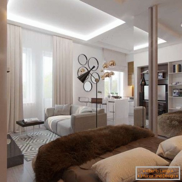 Elegantní jednopokojový bytový interiér