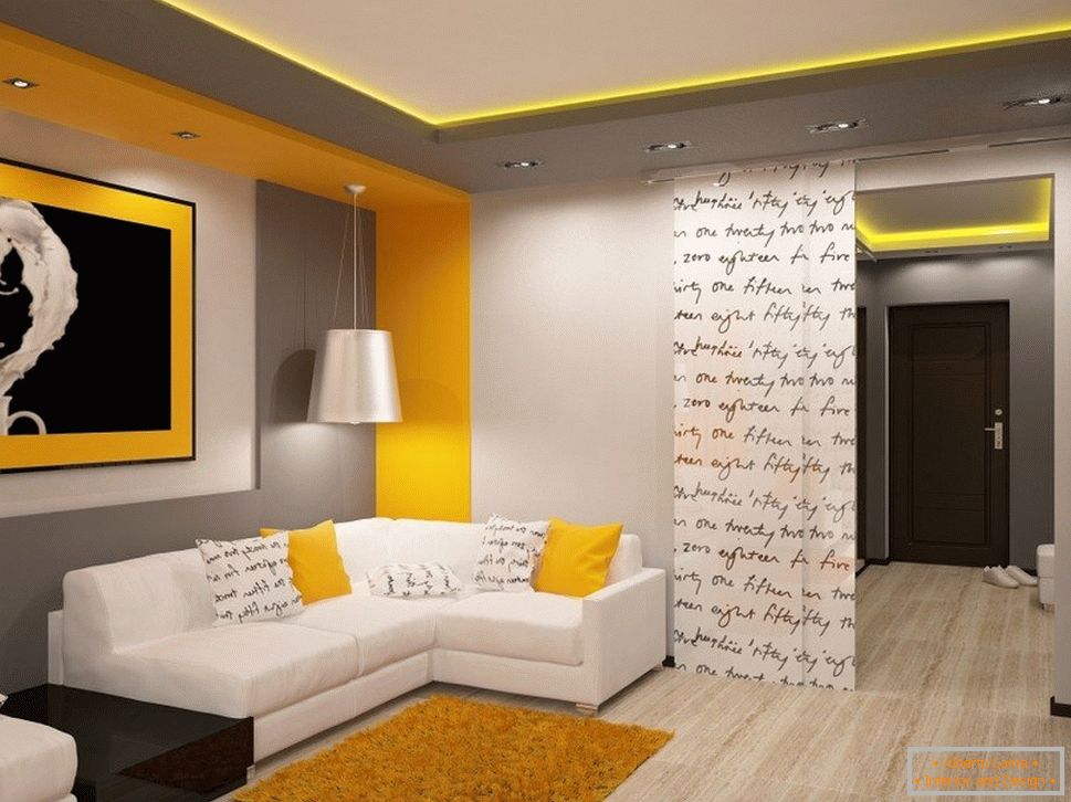 Světlý design obývacího pokoje