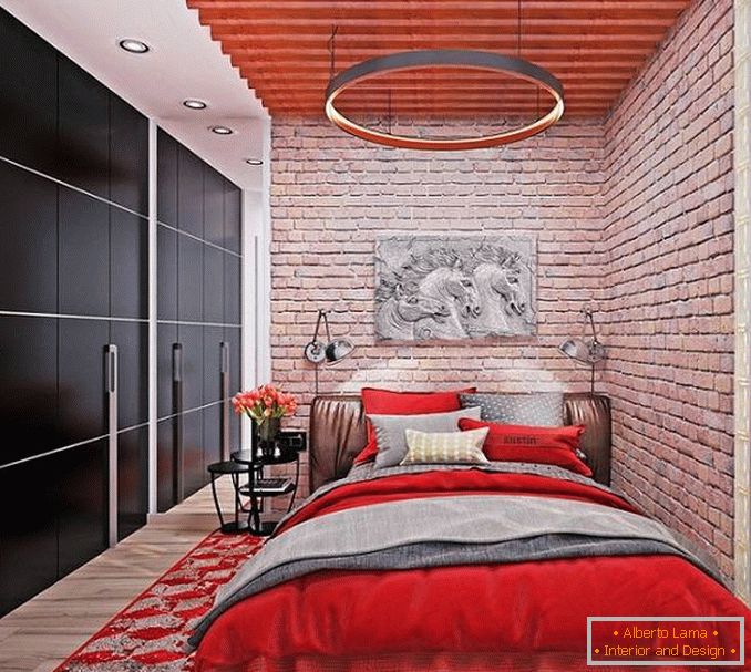 červená ložnice design, foto 8