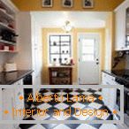 Kuchyňský design se šachovou podlahou