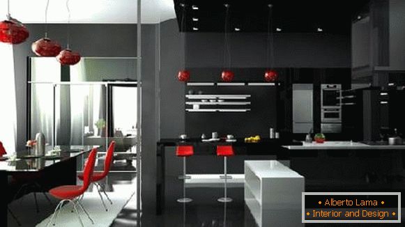 kuchyňský design obývacího pokoje, foto 34