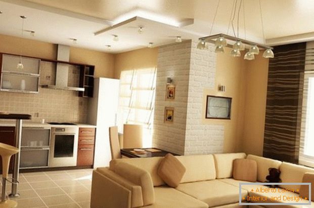 design útulné kuchyně obývací pokoj v soukromém domě Foto
