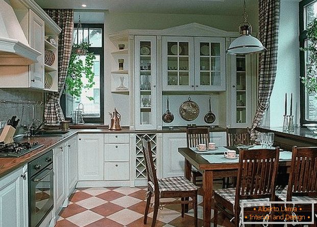 design kuchyně v soukromém doměс панорамными окнами