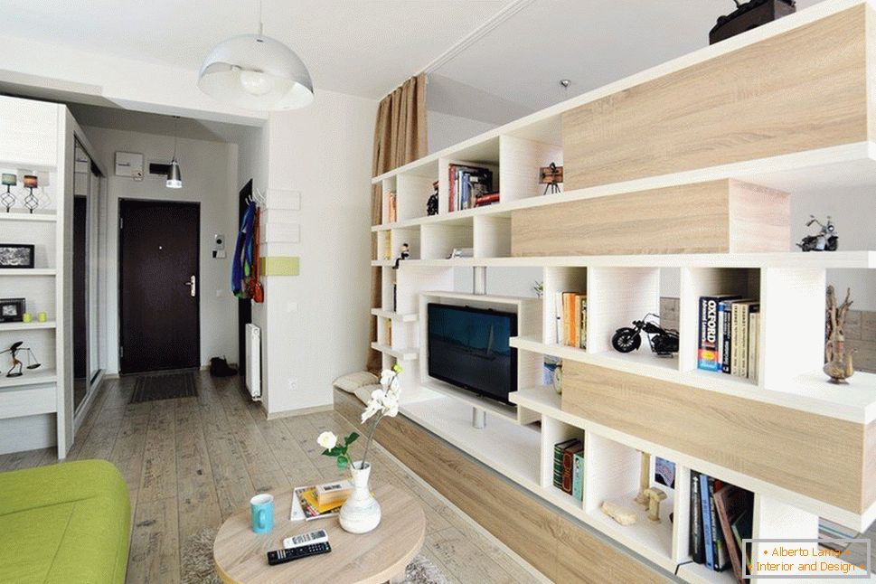 Jednopokojový bytový design 46 m2