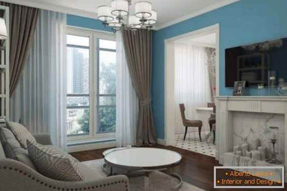 Luxusní klasický design studio 40 m² - fotografie obývacího pokoje