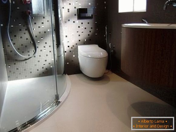 Kombinovaná koupelna se závěsnou instalací a sprchou