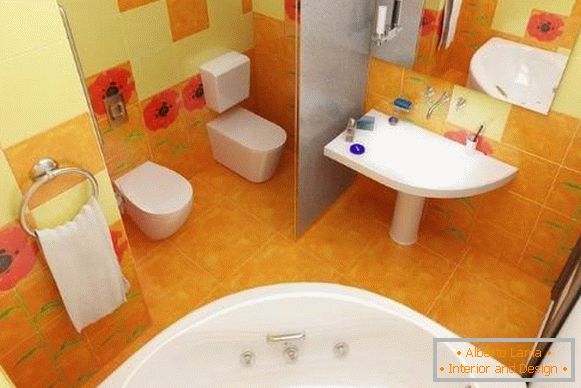 Návrh kombinované koupelny - fotografie ve světlých barvách