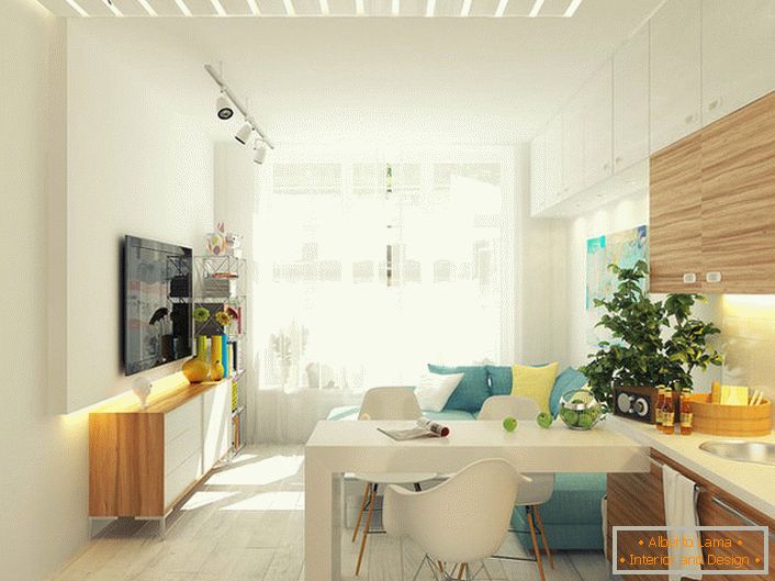 Tvořivý design malého studia bytu