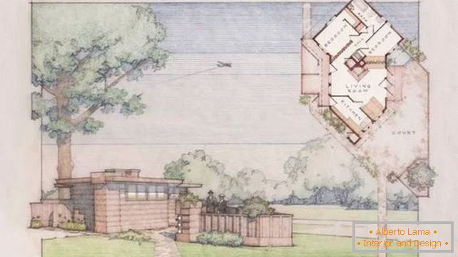 Návrh mini domu od Frank Lloyda