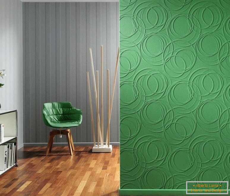 Kombinace šedé a zelené na zeď