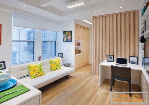 Krásný design jednopokojového bytu o rozloze 40 m²