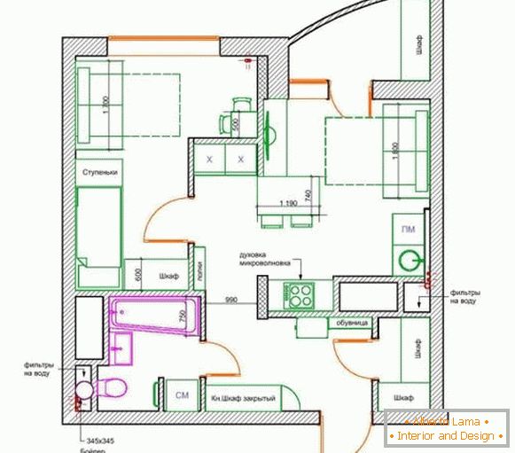 Designový byt - plán 42 m2