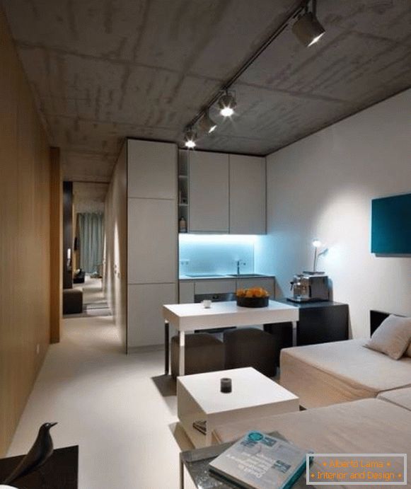 Design jednopokojového bytu v moderním stylu
