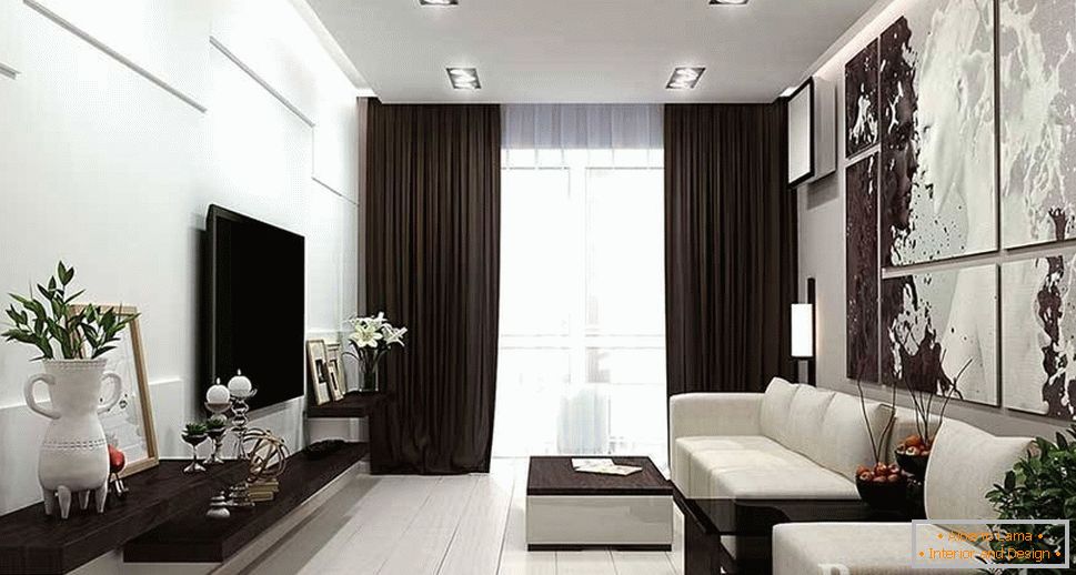 Modulární obraz v obývacím pokoji