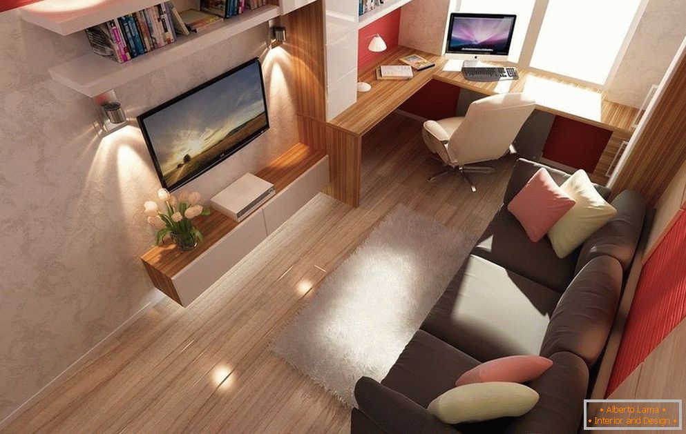Obývací pokoj с кабинетом