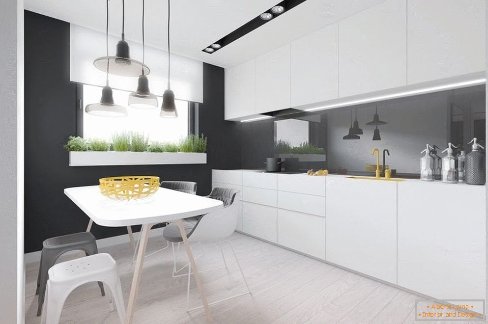 Kuchyňský interiér v minimalistickém stylu