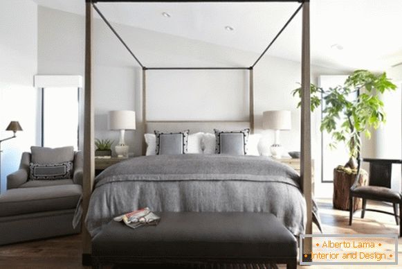 Jednoduchý design ložnice v ekologickém stylu