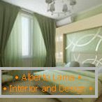 Interiér zelené ložnice в стиле модерн